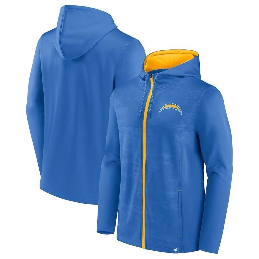 Men’s Fanatics Branded Los Angeles Chargers Powder Blue/Gold Full Zip Hoodie XL